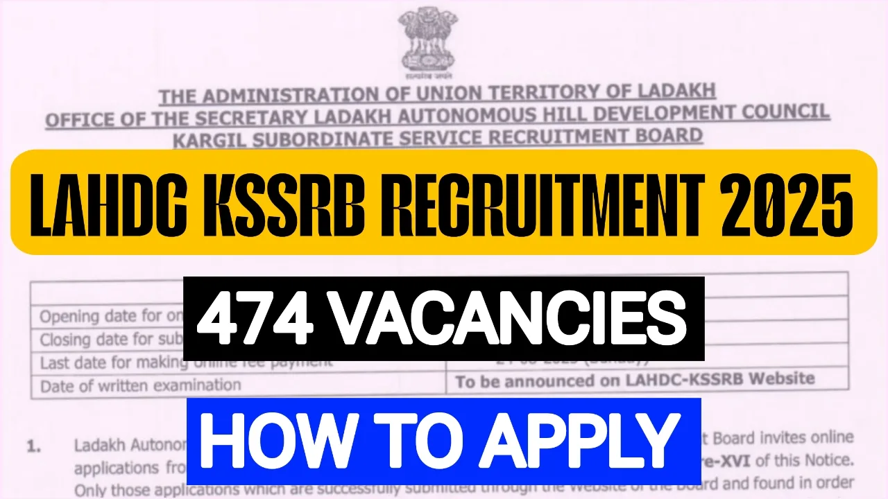 LAHDC KSSRB Recruitment 2025